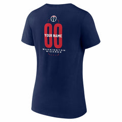 Washington Wizards Women's Center Court Name & Number Custom V-Neck T-Shirt Navy