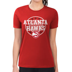 Atlanta Hawks G-III 4Her by Carl Banks Women's Super-Slim Lightweight Pinstripe Circle Graphic T-Shirt Red