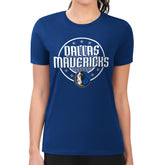 Dallas Mavericks G-III 4Her by Carl Banks Women's Super-Slim Lightweight Pinstripe Circle Graphic T-Shirt Blue