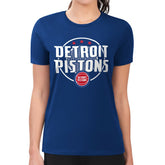 Detroit Pistons G-III 4Her by Carl Banks Women's Super-Slim Lightweight Pinstripe Circle Graphic T-Shirt Blue