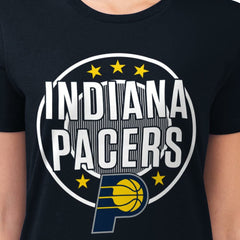 Indiana Pacers G-III 4Her by Carl Banks Women's Super-Slim Lightweight Pinstripe Circle Graphic T-Shirt Navy