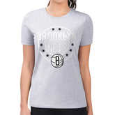 Brooklyn Nets G-III 4Her by Carl Banks Women's Super-Slim Lightweight Pinstripe Circle Graphic T-Shirt Gray