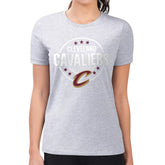 Cleveland Cavaliers G-III 4Her by Carl Banks Women's Super-Slim Lightweight Pinstripe Circle Graphic T-Shirt Gray