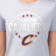 Cleveland Cavaliers G-III 4Her by Carl Banks Women's Super-Slim Lightweight Pinstripe Circle Graphic T-Shirt Gray