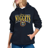 Denver Nuggets Starter Women's Arch Stripe Fleece Hoodie Navy