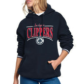 LA Clippers Starter Women's Arch Stripe Fleece Hoodie Navy