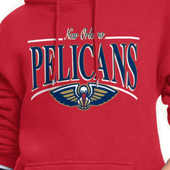 New Orleans Pelicans Starter Women's Arch Stripe Fleece Hoodie Red