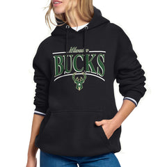 Milwaukee Bucks Starter Women's Arch Stripe Fleece Hoodie Black