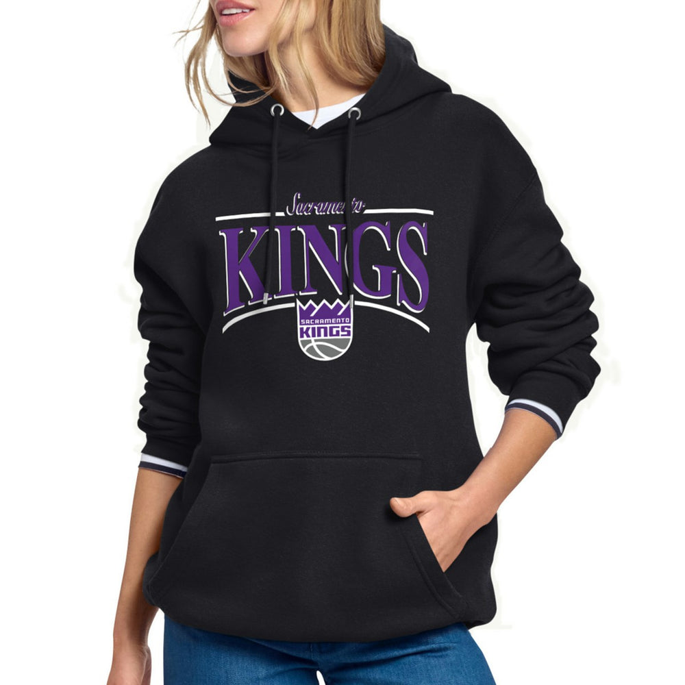 Sacramento Kings Starter Women's Arch Stripe Fleece Hoodie Black
