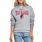 Portland Trail Blazers Starter Women's Arch Stripe Fleece Crewneck Sweatshirt Gray