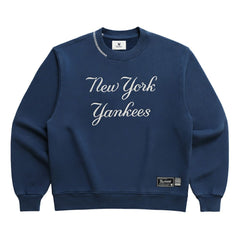 New York Yankees Madhappy Unisex Script Fleece Sweatshirt - Blue Sweatshirts