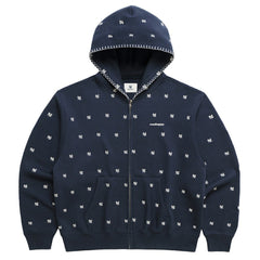 New York Yankees Madhappy Unisex All Over Fleece Full-Zip Hoodie - Navy Hoodies