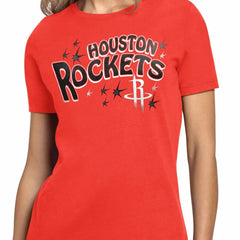 Houston Rockets Starter Women's Fireworks T-Shirt Red