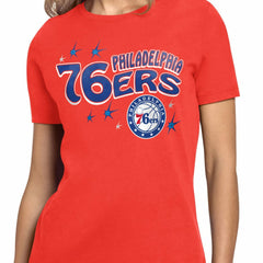 Philadelphia 76ers Starter Women's Fireworks T-Shirt Red