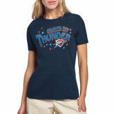Oklahoma City Thunder Starter Women's Fireworks T-Shirt Navy