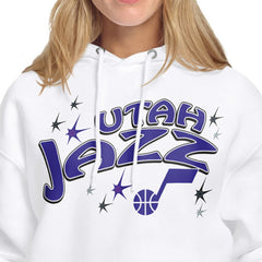 Utah Jazz Starter Women's Fireworks Fleece Hoodie White