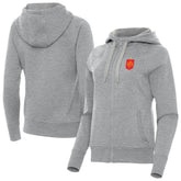 Spain National Team Antigua Women's Takeover Fleece Raglan Full-Zip Hoodie Heather Gray sale