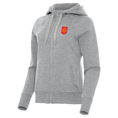 Spain National Team Antigua Women's Takeover Fleece Raglan Full-Zip Hoodie Heather Gray sale