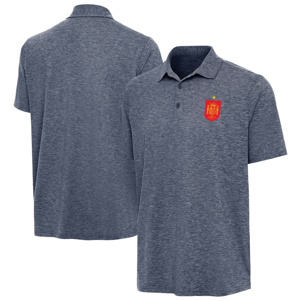 Spain National Team Antigua Triple Shot Polo Heather Navy