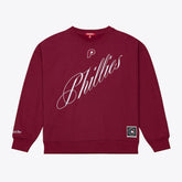 Philadelphia Phillies Mitchell & Ness Women's Script Sweatshirt - Burgundy Sweatshirts
