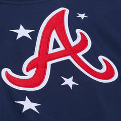 Atlanta Braves Mitchell & Ness Women's Pep Rally Cropped Boxy T-Shirt - Navy T-shirts