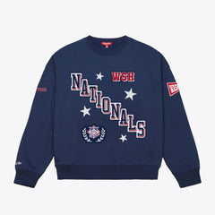 Washington Nationals Mitchell & Ness Women's Pep Rally Sweatshirt - Navy Sweatshirts