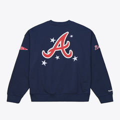 Atlanta Braves Mitchell & Ness Women's Pep Rally Sweatshirt - Navy Sweatshirts