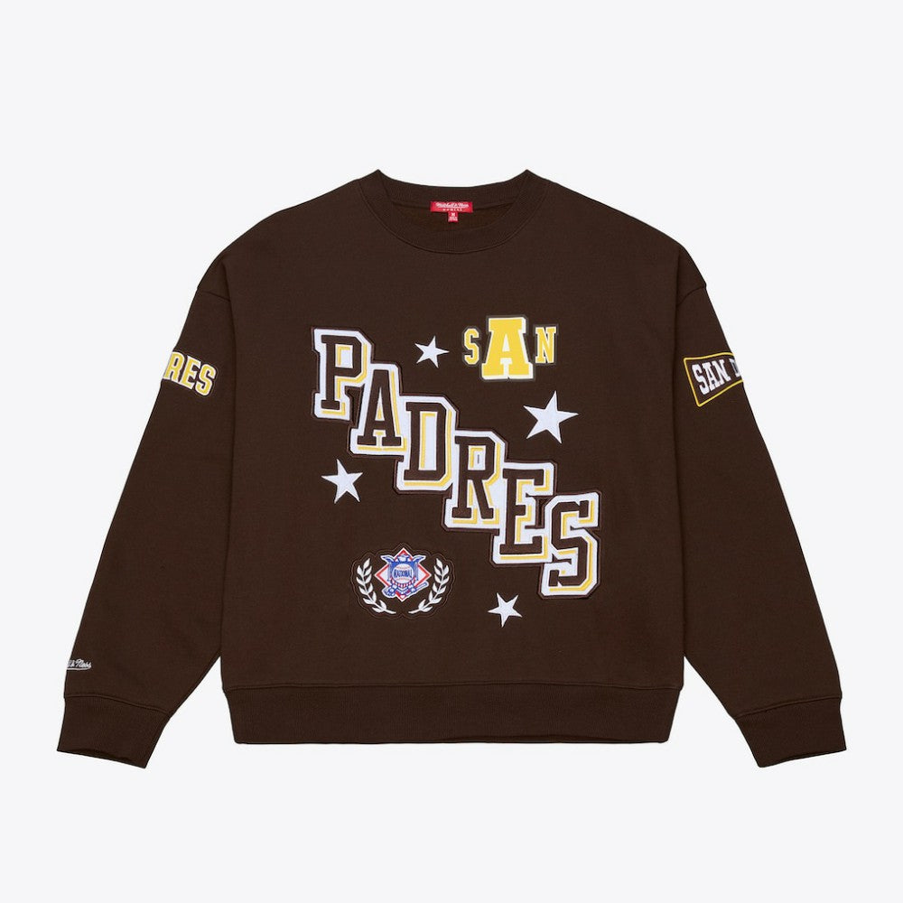 San Diego Padres Mitchell & Ness Women's Pep Rally Sweatshirt - Brown Sweatshirts