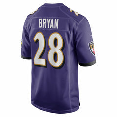 NFL Taven Bryan Baltimore Ravens Team Game Jersey - Purple