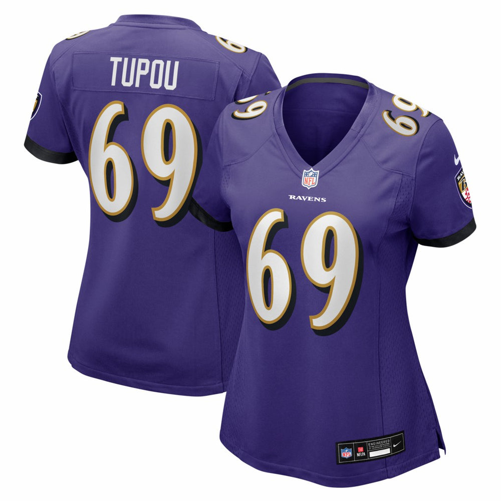 NFL Josh Tupou Baltimore Ravens Women's Team Game Jersey - Purple