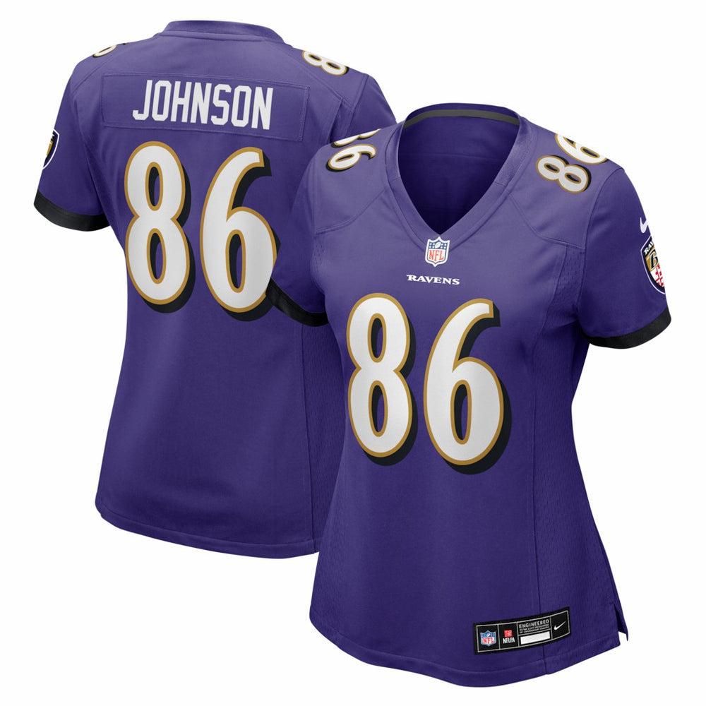 NFL Cornelius Johnson Baltimore Ravens Women's Team Game Jersey - Purple