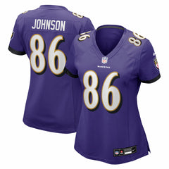 NFL Cornelius Johnson Baltimore Ravens Women's Team Game Jersey - Purple
