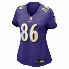 NFL Cornelius Johnson Baltimore Ravens Women's Team Game Jersey - Purple