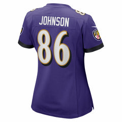 NFL Cornelius Johnson Baltimore Ravens Women's Team Game Jersey - Purple