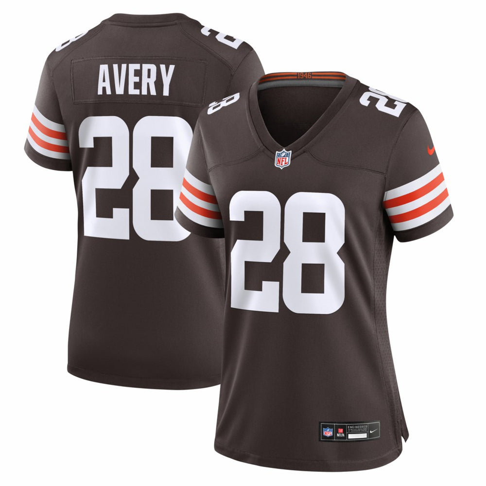 NFL Tre Avery Cleveland Browns Women's Team Game Jersey - Brown
