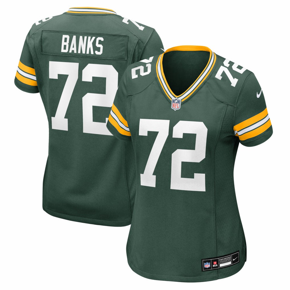 NFL Brant Banks Green Bay Packers Women's Team Game Jersey - Green