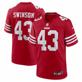 NFL Messiah Swinson San Francisco 49ers Team Game Jersey - Scarlet