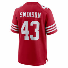 NFL Messiah Swinson San Francisco 49ers Team Game Jersey - Scarlet
