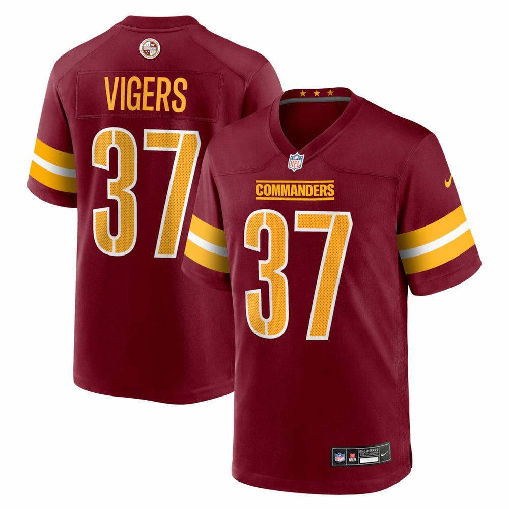 NFL Car'lin Vigers Washington Commanders Team Game Jersey - Burgundy