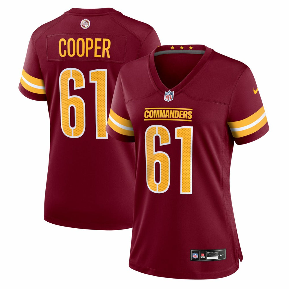 NFL Tyler Cooper Washington Commanders Women's Team Game Jersey - Burgundy