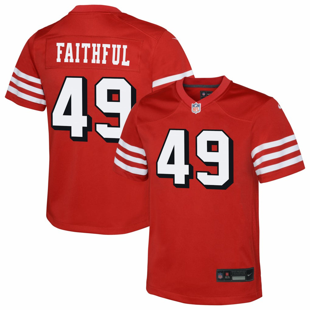 NFL The Faithful San Francisco 49ers Youth Alternate 2 Game Jersey - Scarlet
