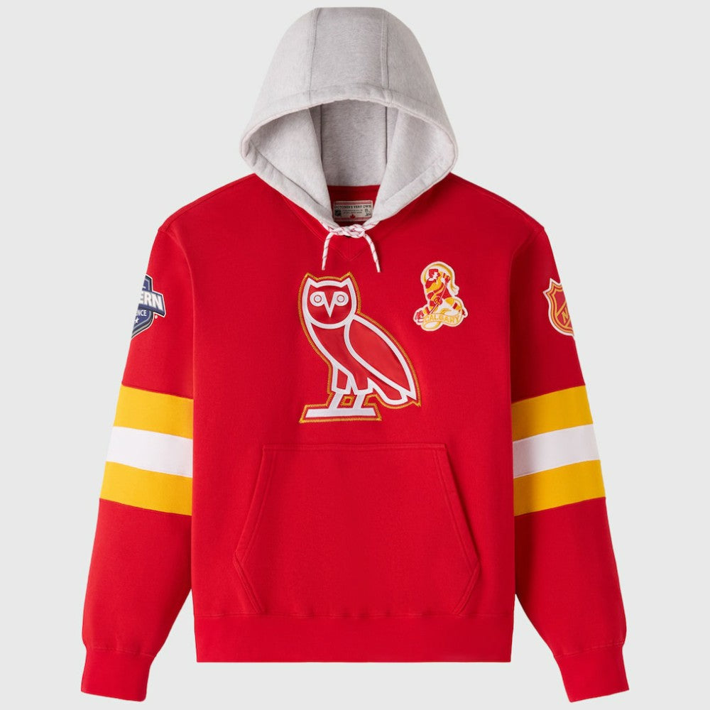 NHL Calgary Flames OVO x NHL Fleece Hoodie - Red