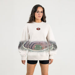 San Francisco 49ers Gameday Couture Women's Power Move Stadium Premium Drop Shoulder Sweatshirt Natural