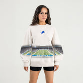 Detroit Lions Gameday Couture Women's Power Move Stadium Premium Drop Shoulder Sweatshirt Natural