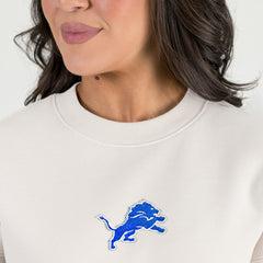 Detroit Lions Gameday Couture Women's Power Move Stadium Premium Drop Shoulder Sweatshirt Natural