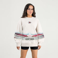 Kansas City Chiefs Gameday Couture Women's Power Move Stadium Premium Drop Shoulder Sweatshirt Natural