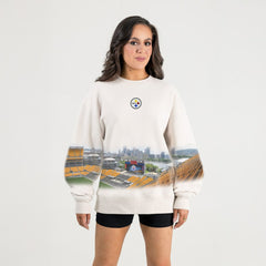 Pittsburgh Steelers Gameday Couture Women's Power Move Stadium Premium Drop Shoulder Sweatshirt Natural