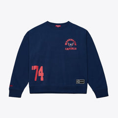 NHL Washington Capitals Mitchell & Ness Women's Crewneck Sweatshirt - Navy