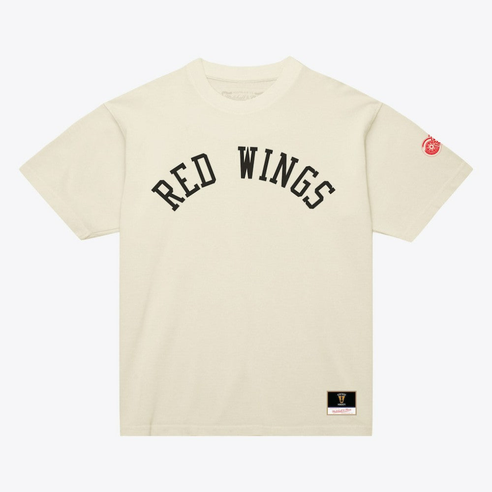 NHL Detroit Red Wings Mitchell & Ness Unisex Arched Team T-Shirt - Cream