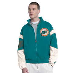 Miami Dolphins Starter The Gust Full-Zip Hooded Jacket Aqua